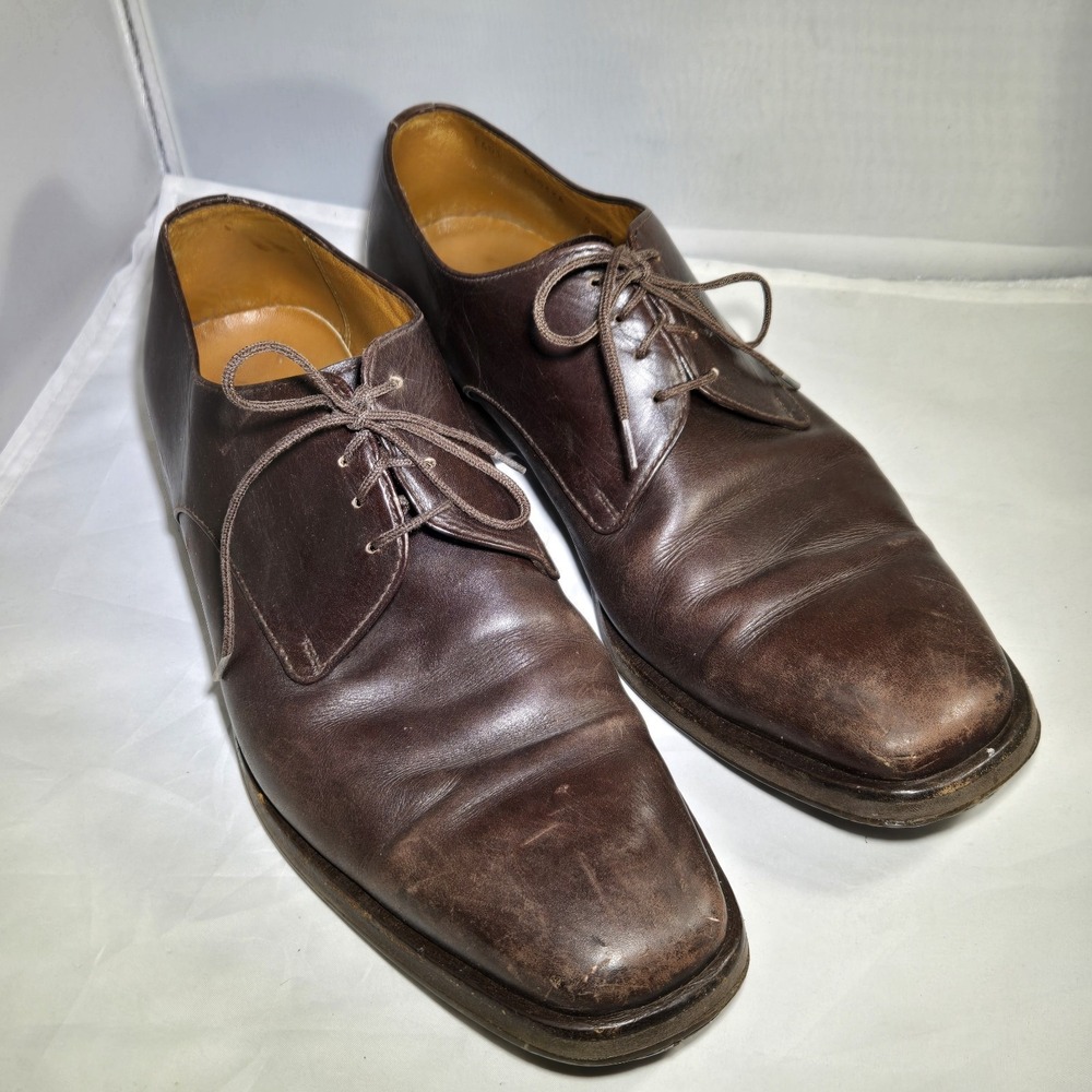 Ermenegildo Zegna Men's Derby Oxford Shoes Mens‎ 9 D Brown Dress Leather Italy